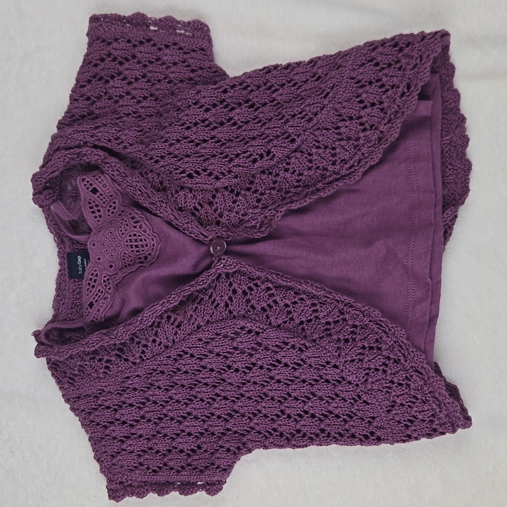 Baby Gap Violet Butterfly Sweater Size Toddler 2 years Shy Violet